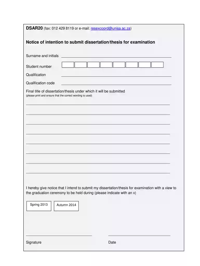dsar20 form Preview on Page 1