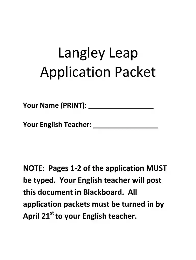 leap application form Preview on Page 1