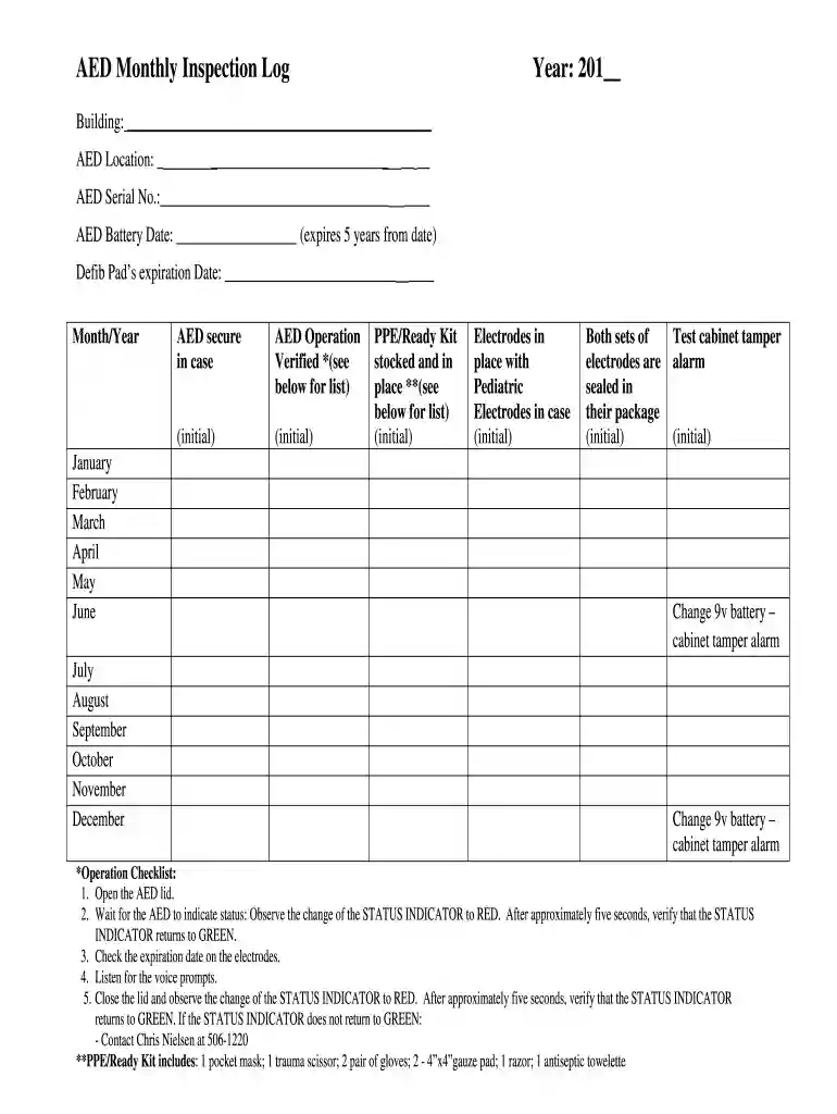 zoll aed inspection checklist pdf Preview on Page 1