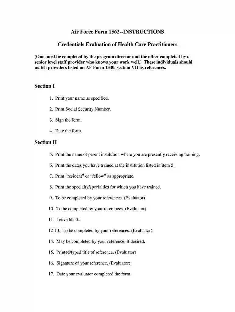 af form 1562 Preview on Page 1