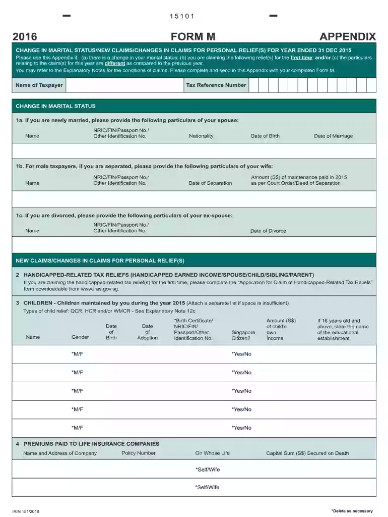 sample of form m Preview on Page 1