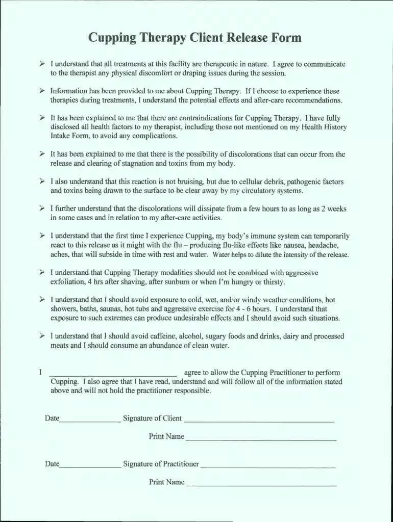 cupping consent form Preview on Page 1