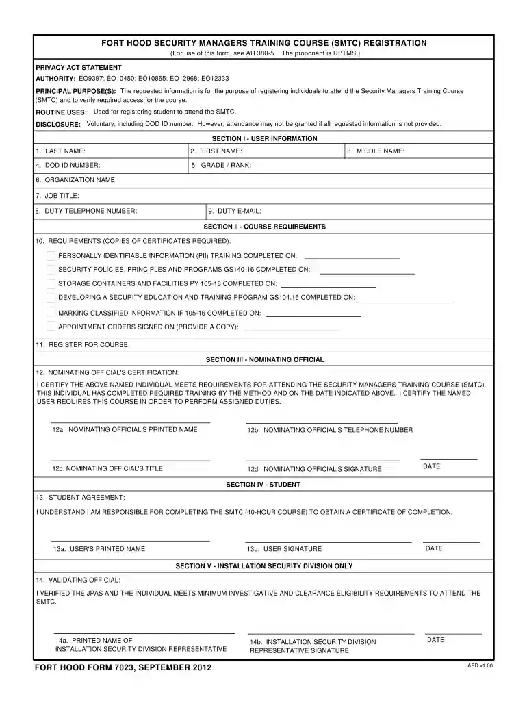form 7023 Preview on Page 1