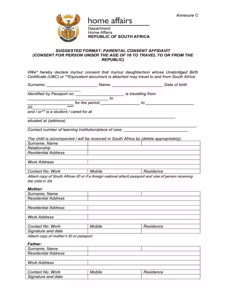 affidavit template south africa Preview on Page 1