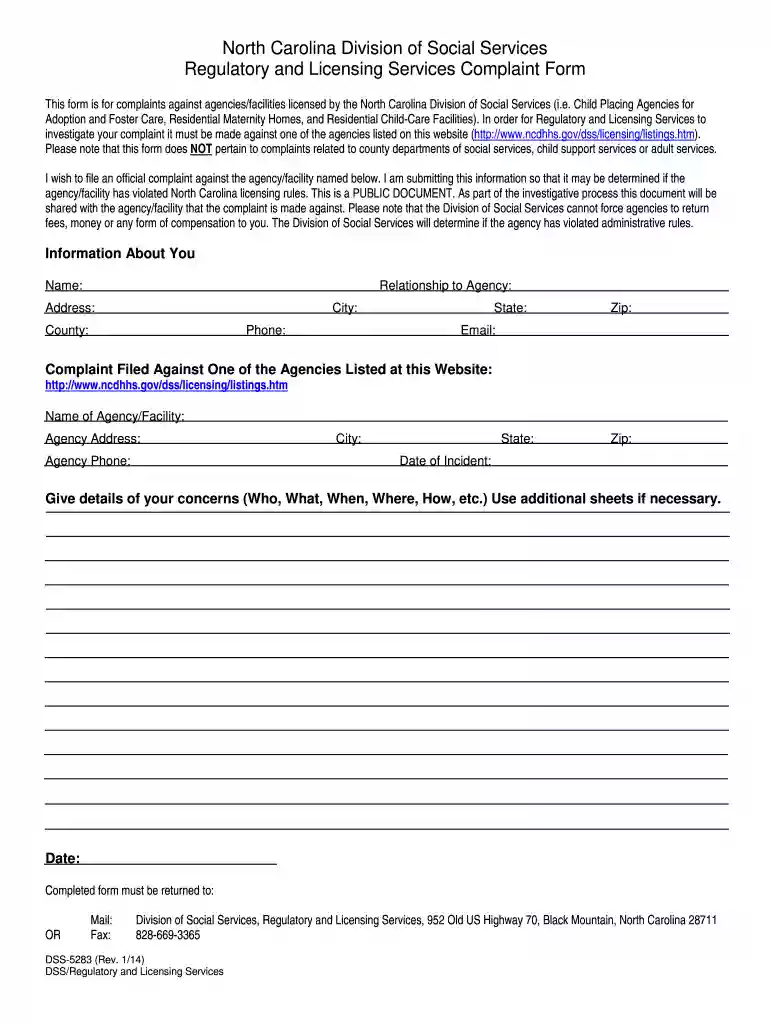 how to file a complaint against dss in nc Preview on Page 1