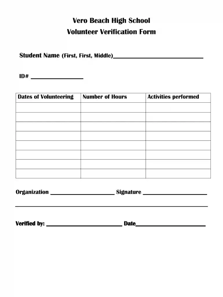 volunteer signature form Preview on Page 1