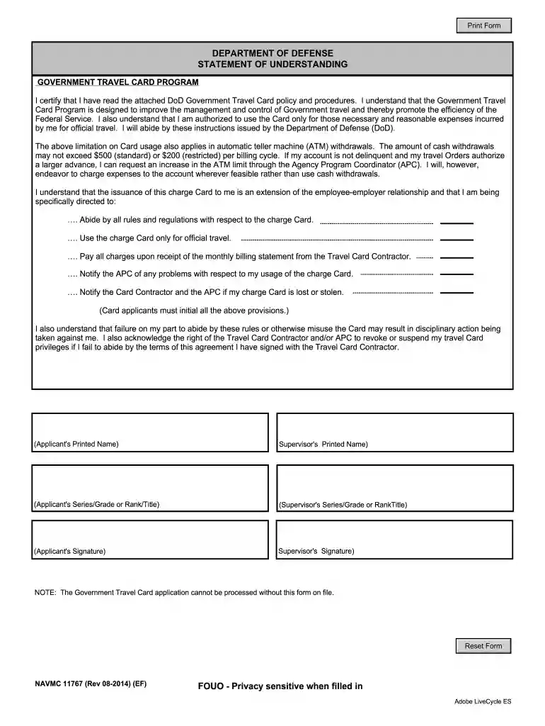 statement of understanding Preview on Page 1