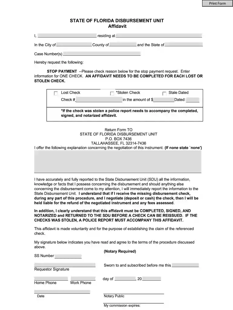 florida state disbursement unit Preview on Page 1