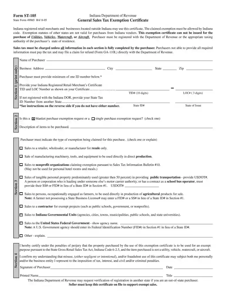 st 105 form 2005 Preview on Page 1