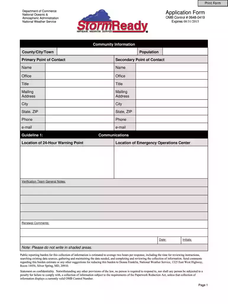 omb control # 0648 0419 form Preview on Page 1