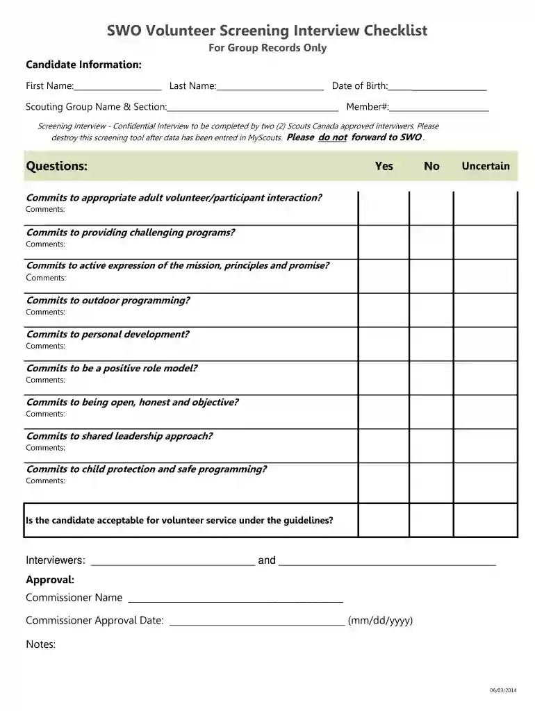 scouts canada interview questions Preview on Page 1