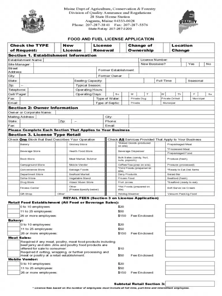 commercial kitchen license maine Preview on Page 1
