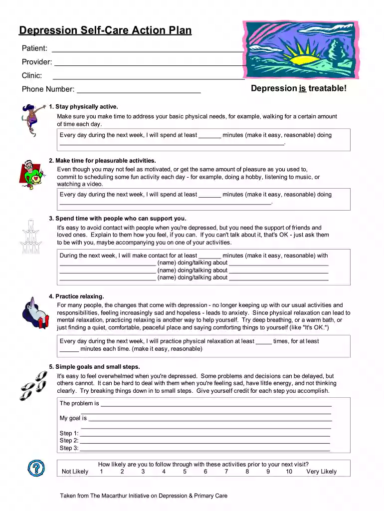 self care action plan examples Preview on Page 1