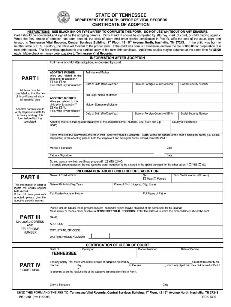 adult adoption forms tennessee Preview on Page 1