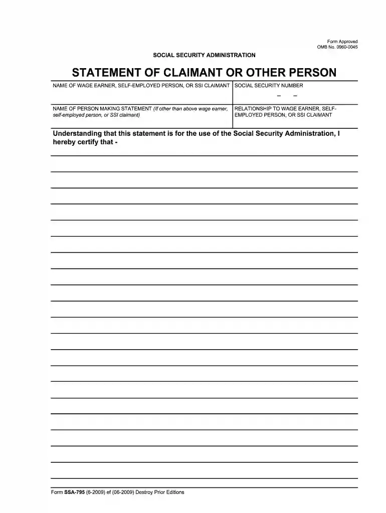 ssa 795 Preview on Page 1