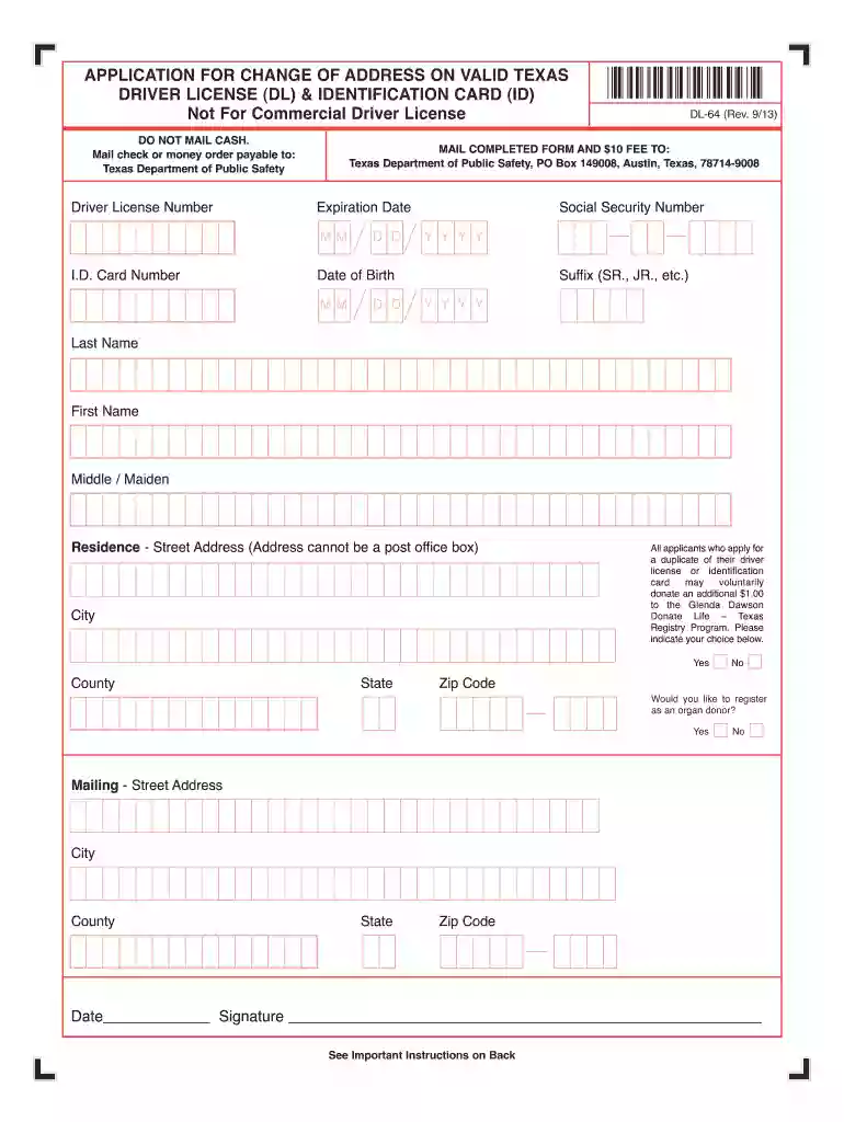 change address on license Preview on Page 1