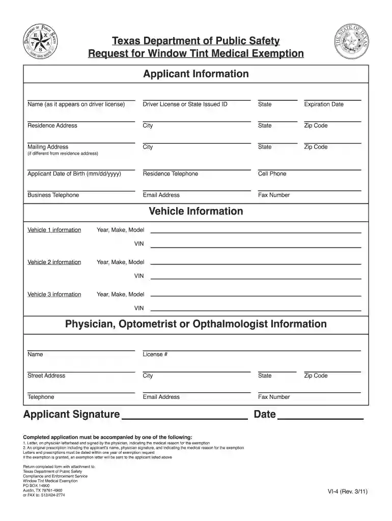 tint exemption texas Preview on Page 1