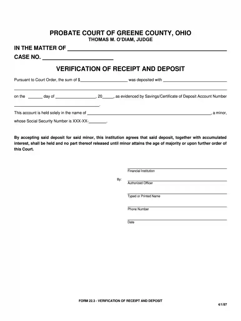 verification of deposit Preview on Page 1