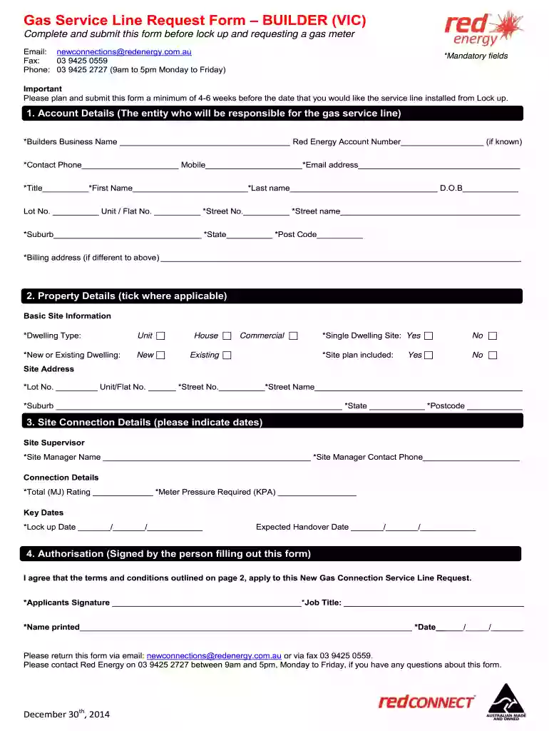 red energy contact details Preview on Page 1