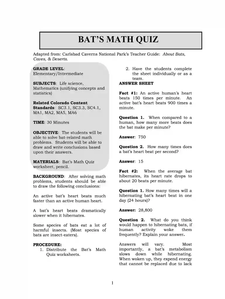 caverns math quiz dochub Preview on Page 1