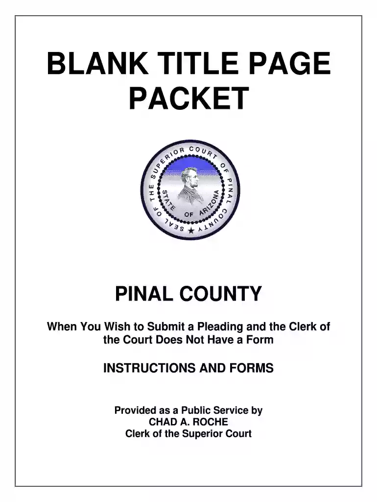 blank title page in az 2011 form Preview on Page 1