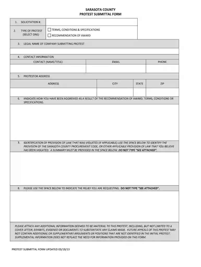 protest submittal Preview on Page 1