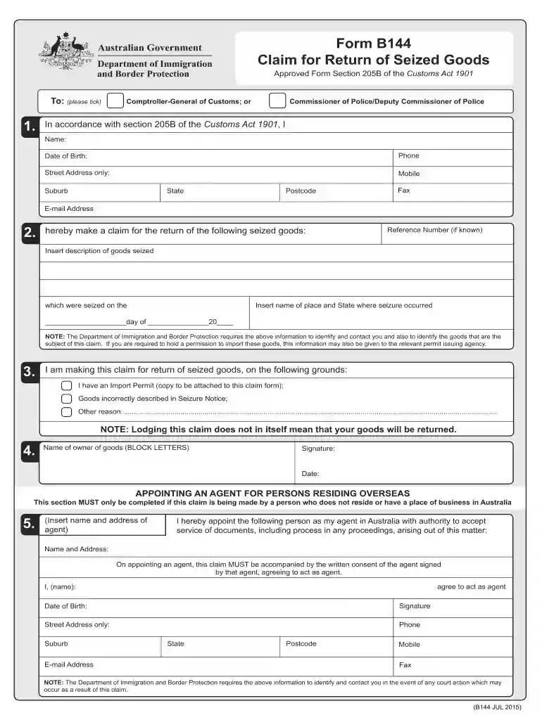 ignore customs seizure letter australia Preview on Page 1