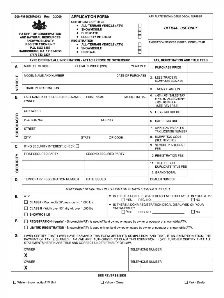 pa atv registration renewal online Preview on Page 1