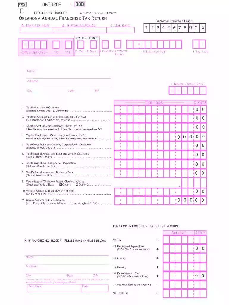 oklahoma form 200 f Preview on Page 1