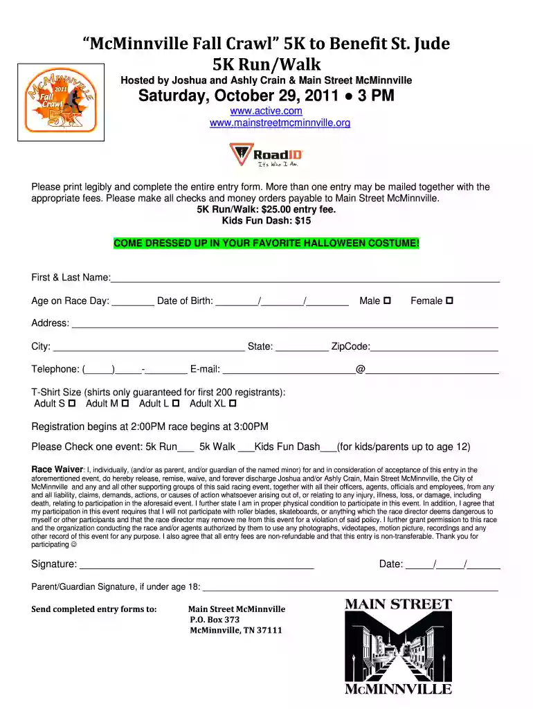 5k registration form Preview on Page 1
