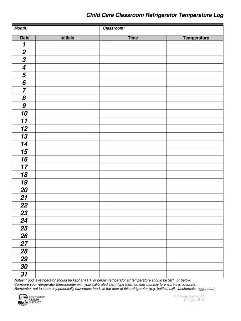 temperature log for refrigerator fahrenheit Preview on Page 1