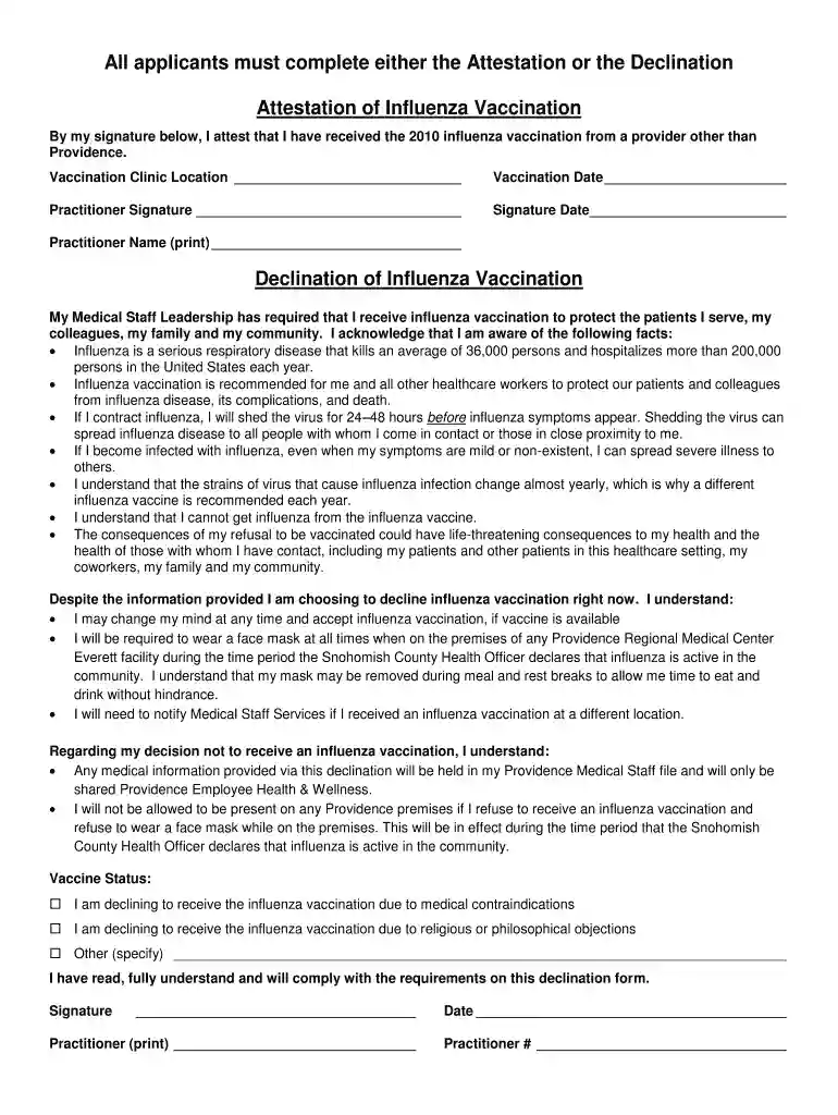 flu vaccine consent form template Preview on Page 1
