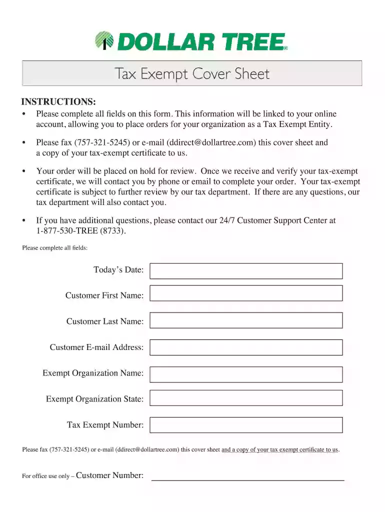 dollar tree tax exempt Preview on Page 1