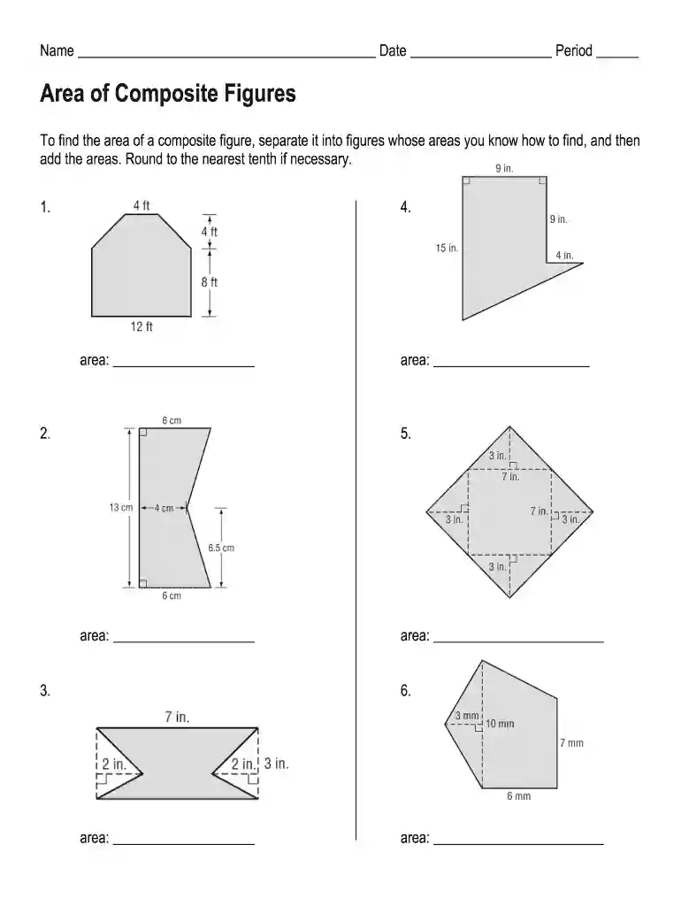 area of composite figures Preview on Page 1