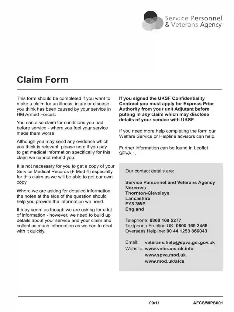 form afcswps001 2011 Preview on Page 1