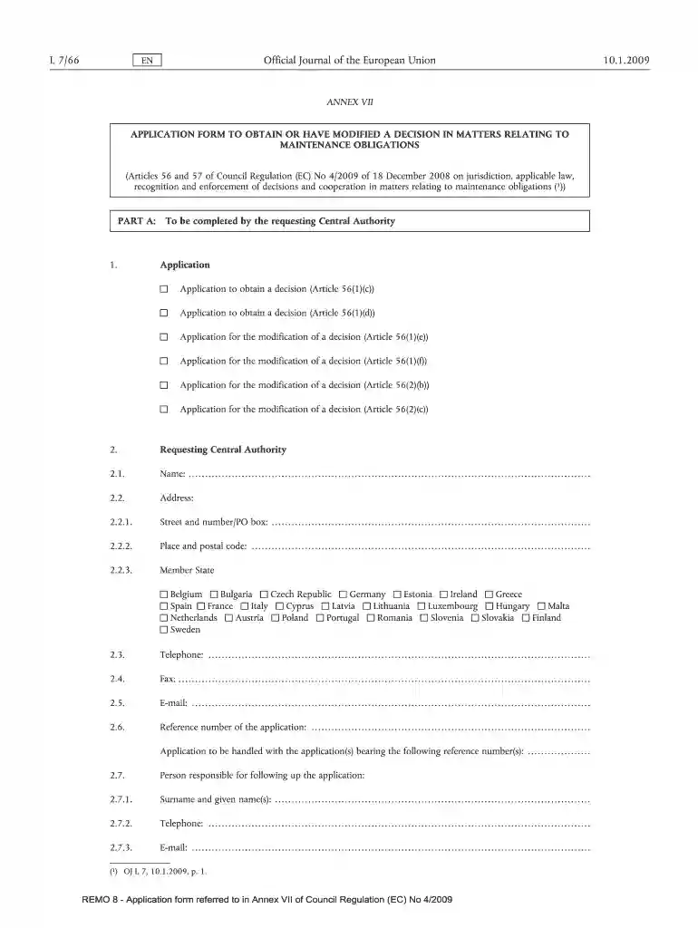 remo application form Preview on Page 1