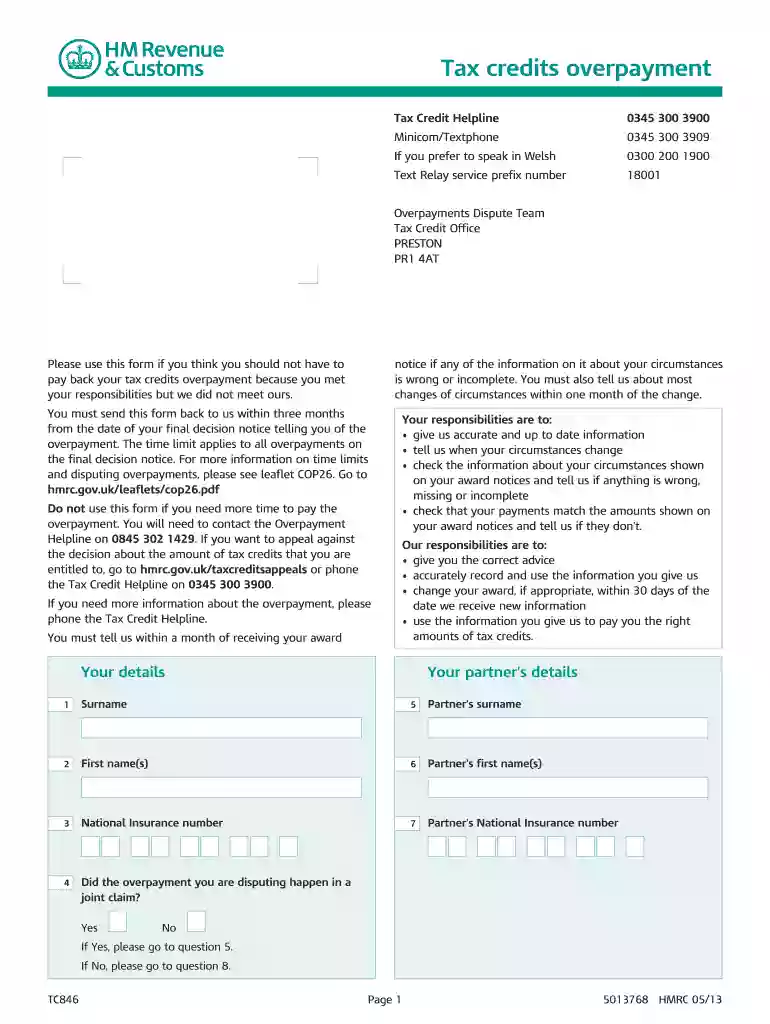 tc846 form Preview on Page 1