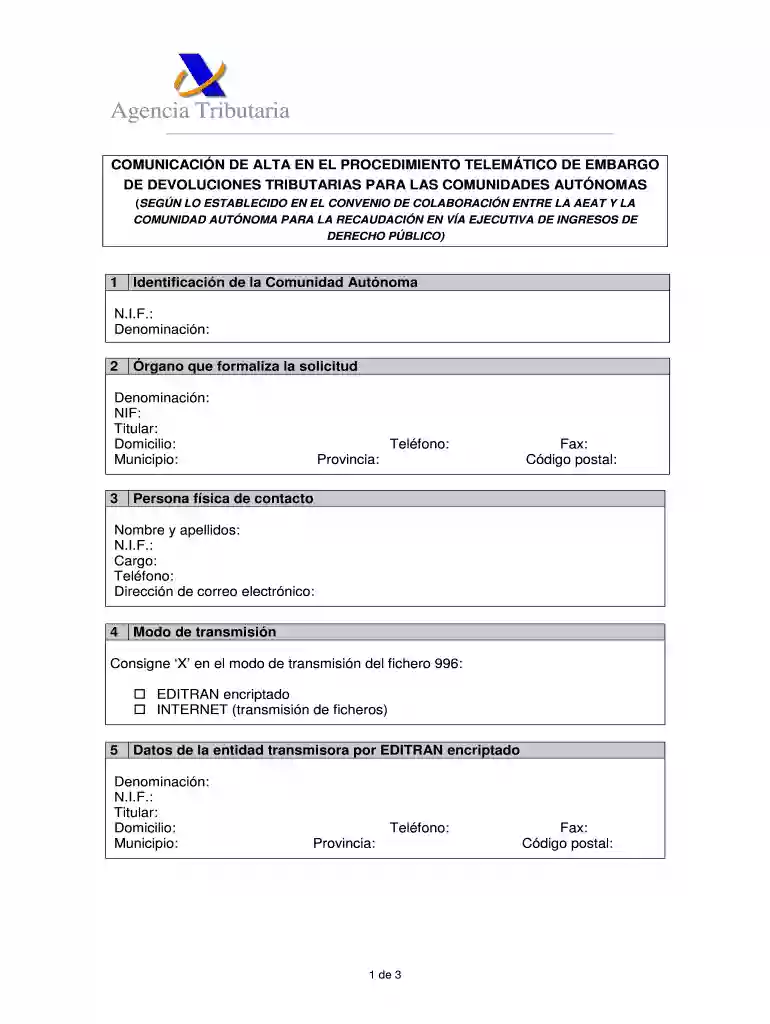 COMUNICACIN DE ALTA EN EL PROCEDIMIENTO TELEMTICO DE EMBARGO Vista previa en la página 1