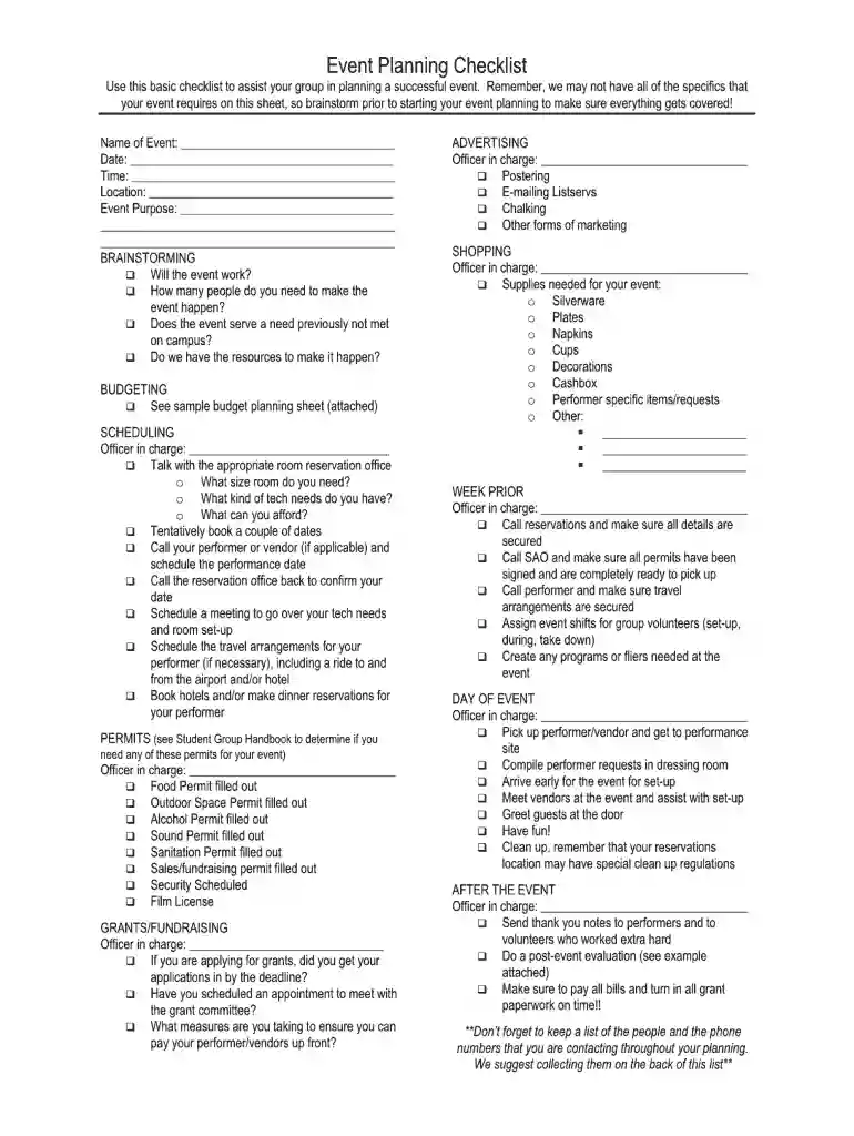 party planner template pdf free Preview on Page 1