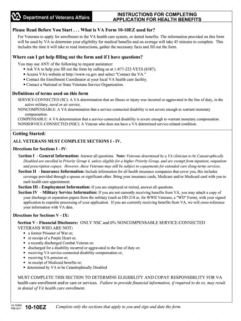2011 va forms Preview on Page 1