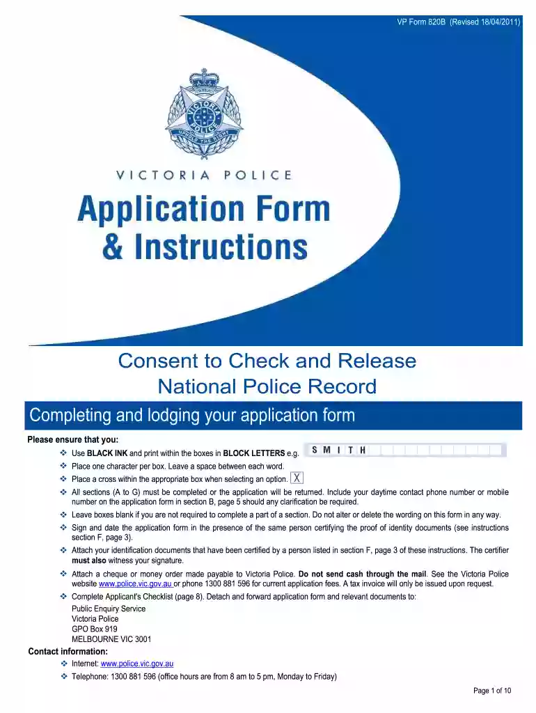 free police check victoria Preview on Page 1