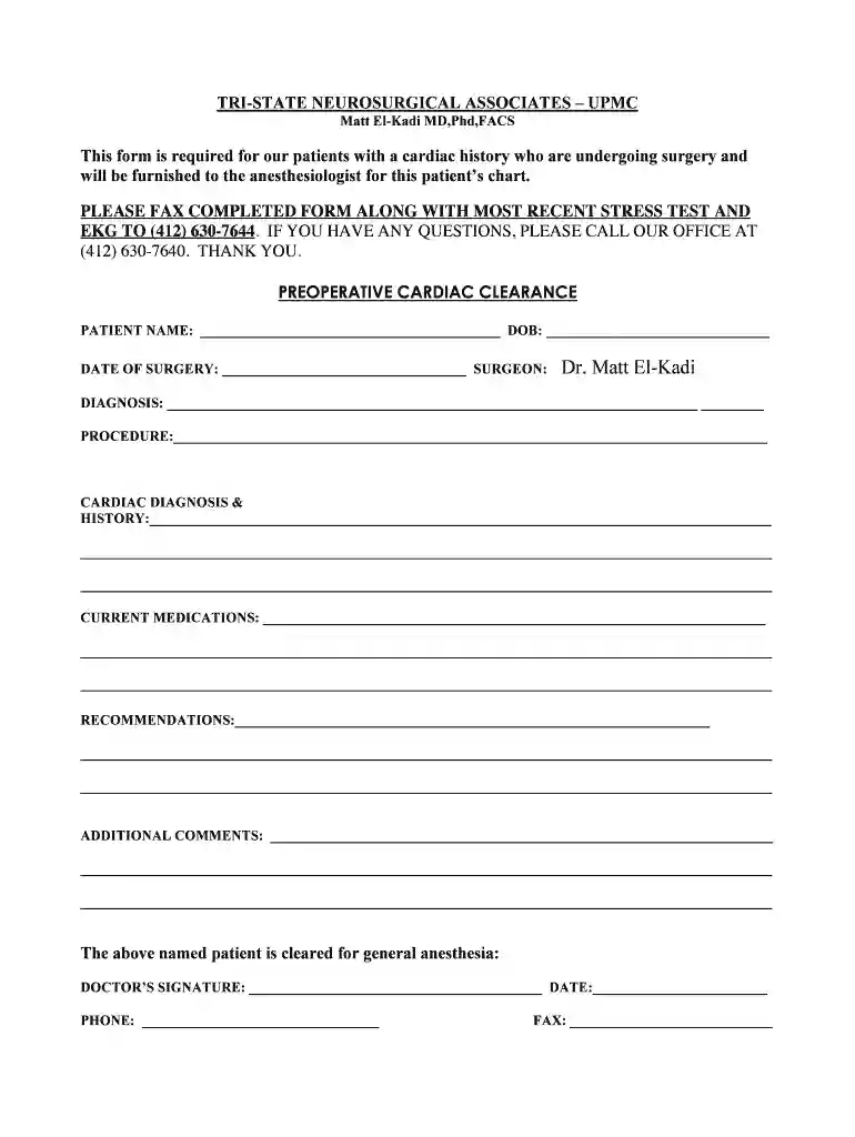 cardiac clearance Preview on Page 1