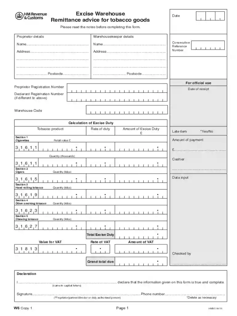 w6 form Preview on Page 1