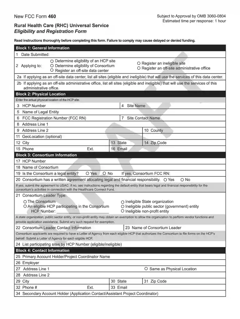 fcc form 460 Preview on Page 1