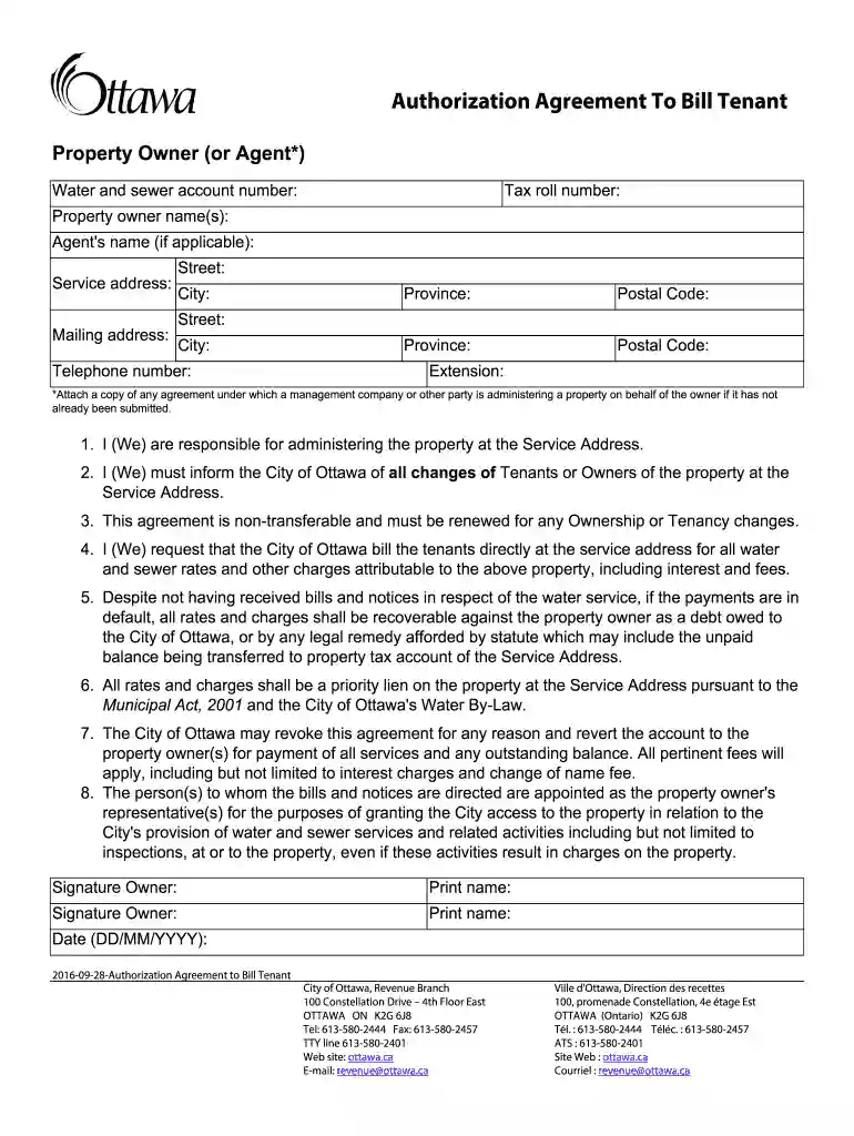 tenant authorization form Preview on Page 1
