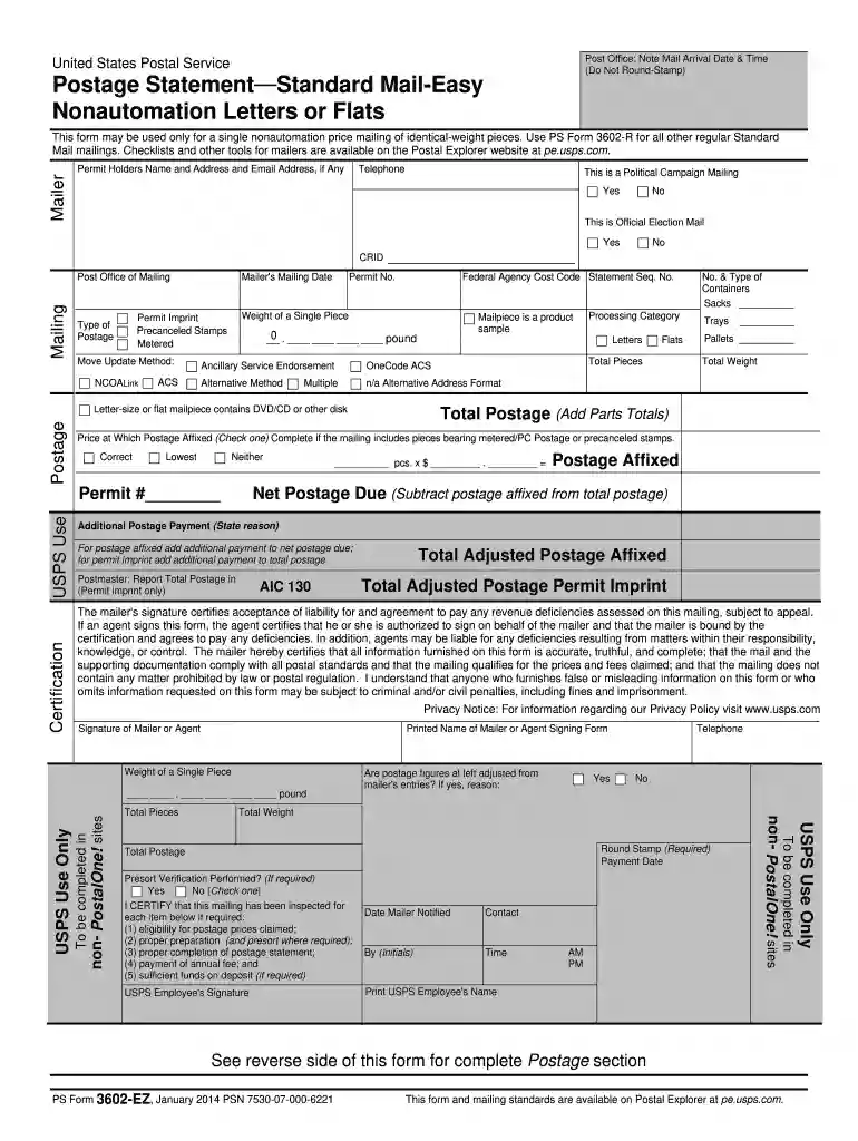 nonprofit bulk mail form Preview on Page 1