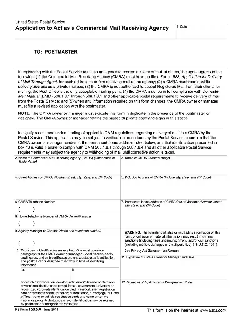 usps form 1583 pdf download Preview on Page 1