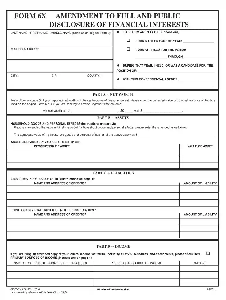 florida form 6 Preview on Page 1