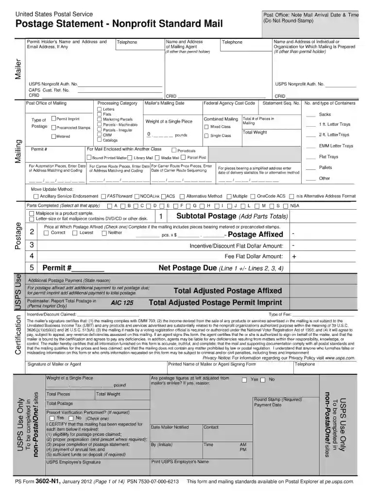 ps form 3602 n1 2012 Preview on Page 1