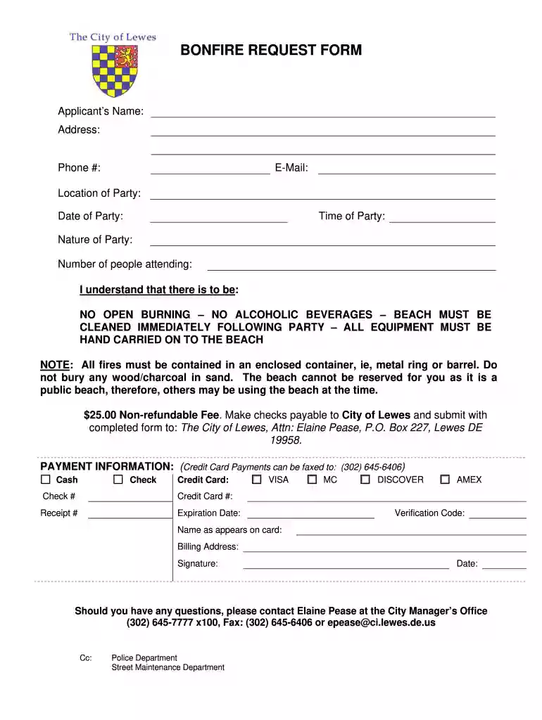 lewes beach bonfire permit Preview on Page 1